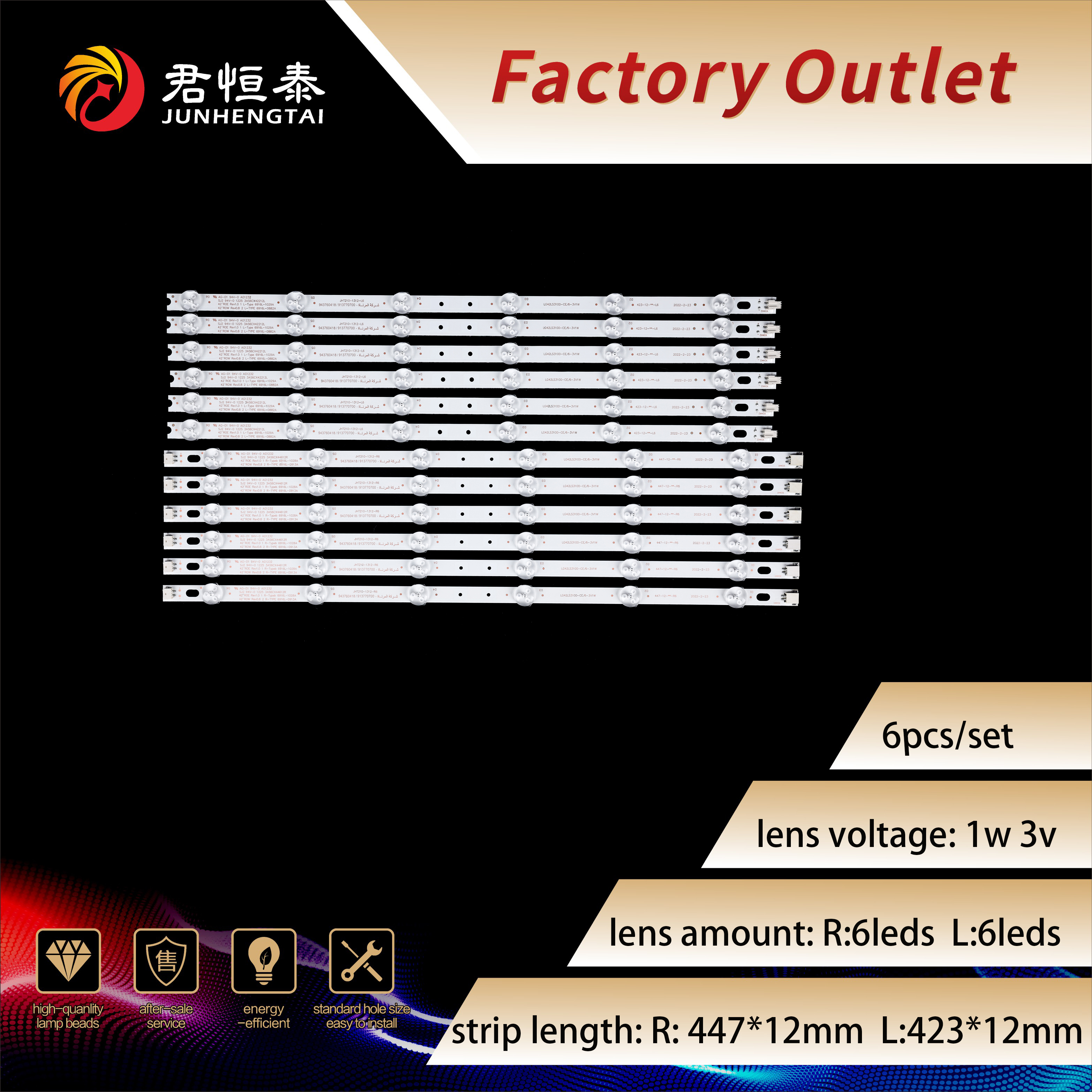 OEM LED TV Backlight Strip JHT210 with 3V1W Manufacturer, Factory