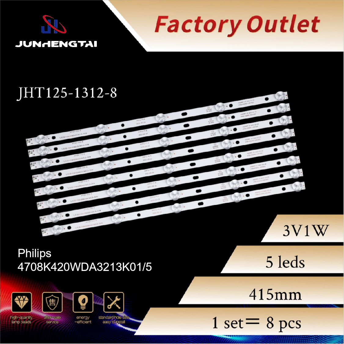 OEM Philips 3V1W JHT125 Led Backlight Strips Manufacturer, Suppliers