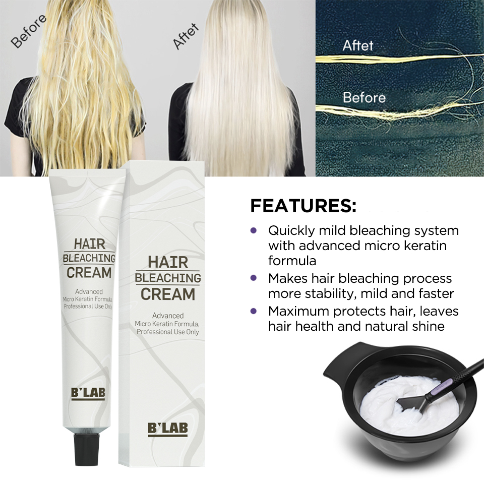 Private Label Hair Bleaching Powder Level 9 Dye for Professional Salon Dye Cream Color Permanent Dust Free Hair Bleaching Cream