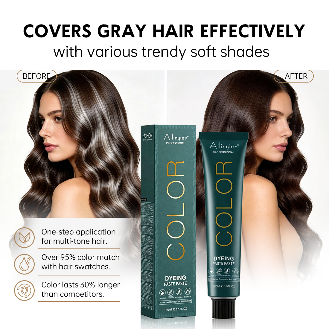 Permanent Hair Dyes Ammonia-Free Professional Salon Hair Coloring Cream Color Long Lasting Hair Dye Cream With Plant Formula