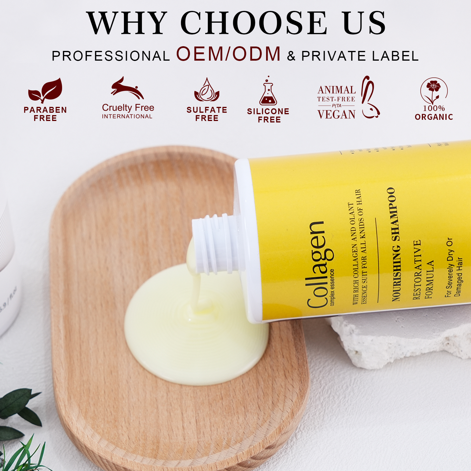 OEM Salon Professional Shampoo Sulfate Free Natural Organic Hair-Repairing Moisturizing Shampoo Keratin Shampoo for Paraben Free