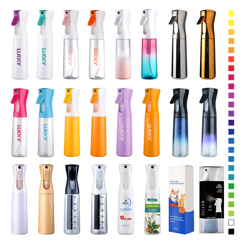 Plastic Misty Sprayer Bottle 200ml 300ml 500ml Water Barber Hair Fine Mist Continuous Spray Bottle