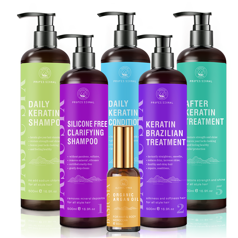 Professional Salon Organic Damage Repaired Daily Pure Moisturizing Keratin Hair Shampoo Conditioner Set Private Label Smoothing