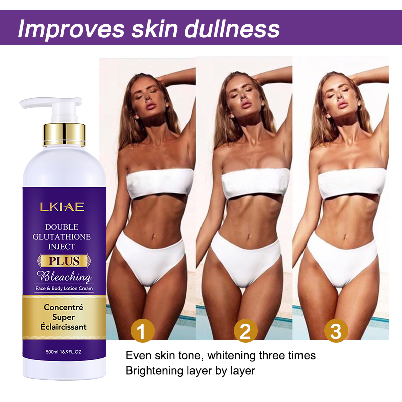 Private Label Gluta Plus Tone up Natural Black Skin Women Face Cream Whitening Body Lotion for Bleaching