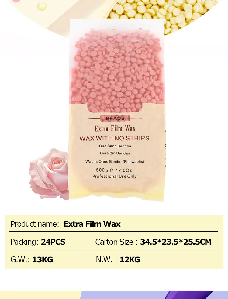 500g White Chocolate Flavored Hard Depilatory Wax Beans for Smooth Gentle Hair Removal Professional Bikini Leg Underarm Waxing Supplies