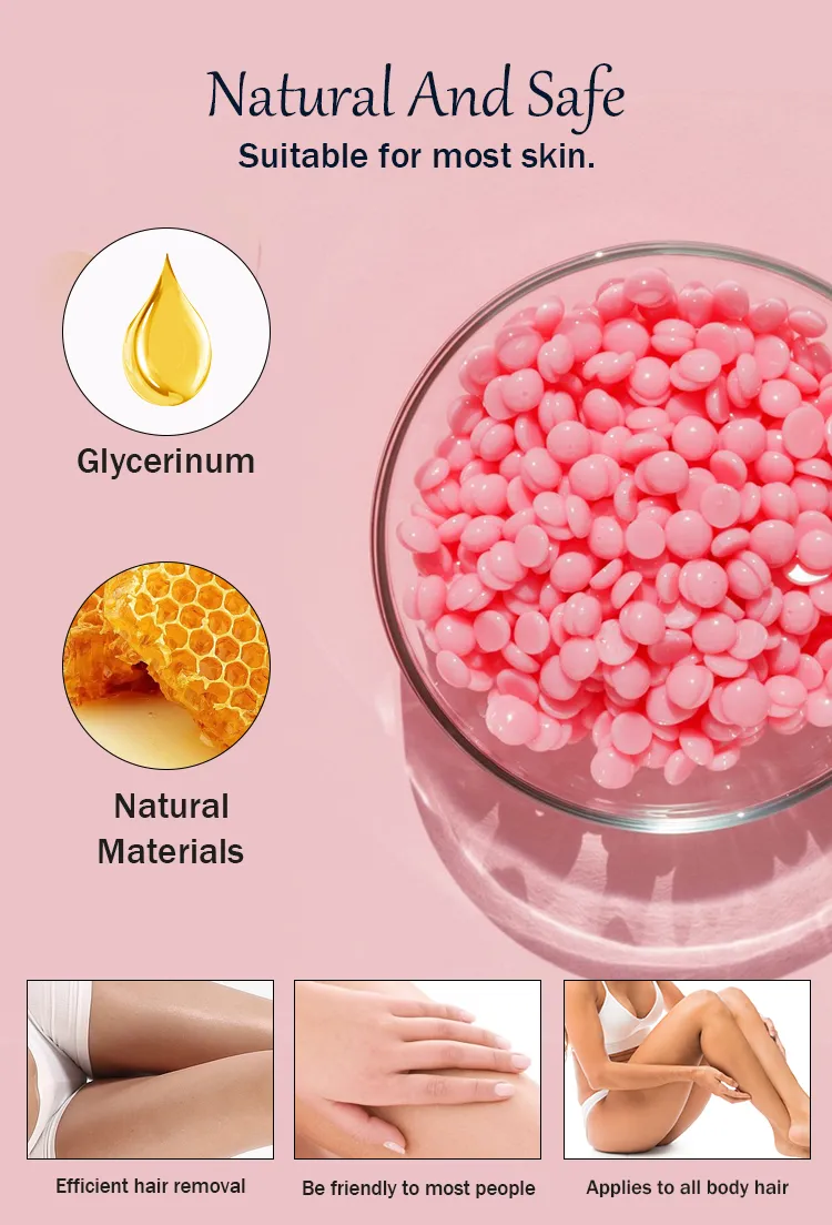 New Formula 1kg Hard Wax Beans Hair Removal Rose Lavender Honey Waxing Beads for Depilatory Salon Personal Use