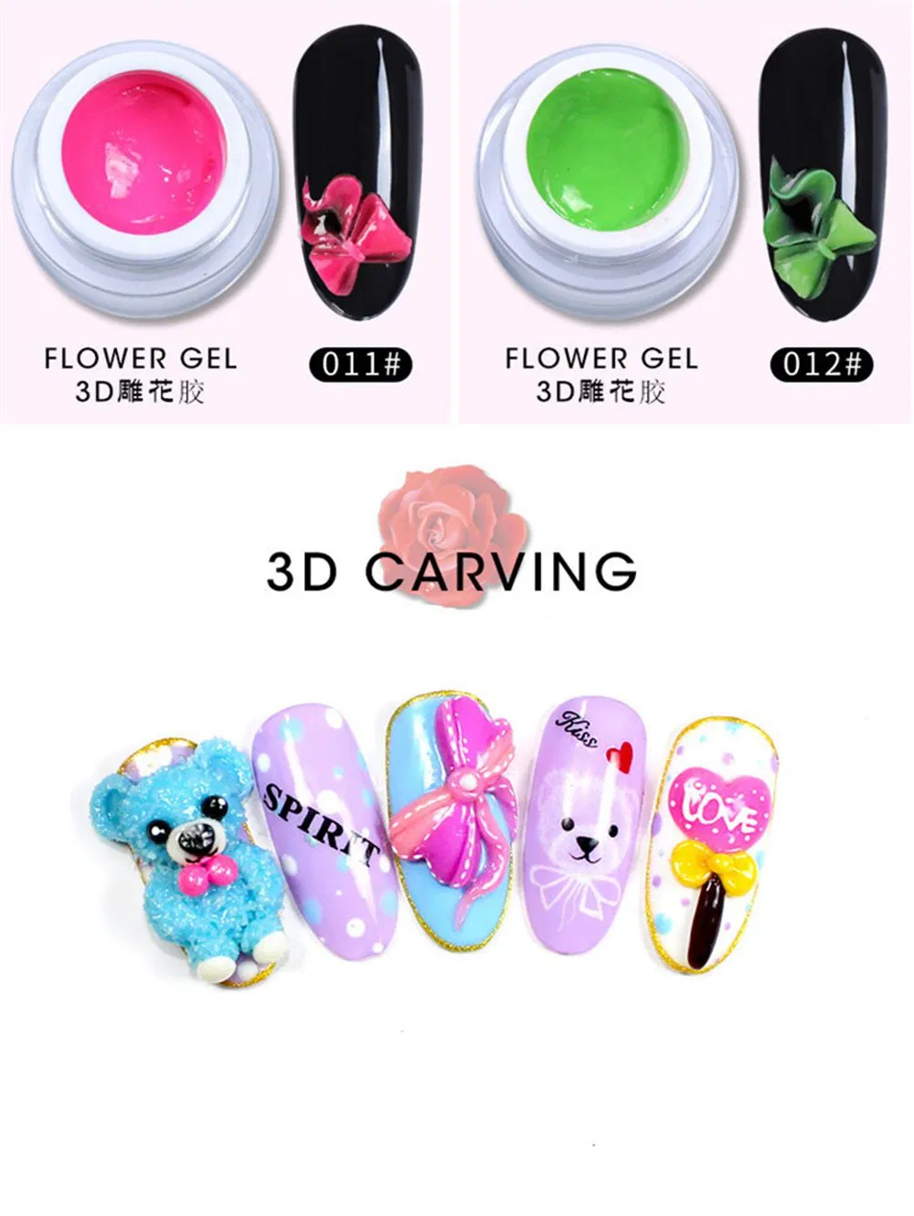 Acrylic 3D Nail Art Painting/Drawing Gel Bottle Display