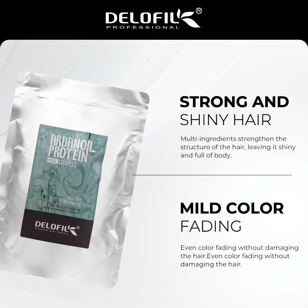 Professional Salon Dust Free Hair Bleach Powder Argan Oil Protein Minimizes Scalp Damage Lifts up to 7 Levels for Highlighting