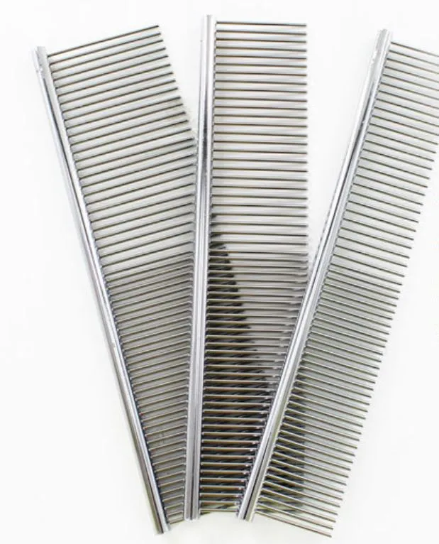Colored Painted Stainless Steel Dog Combs Hair Massage Pet Products