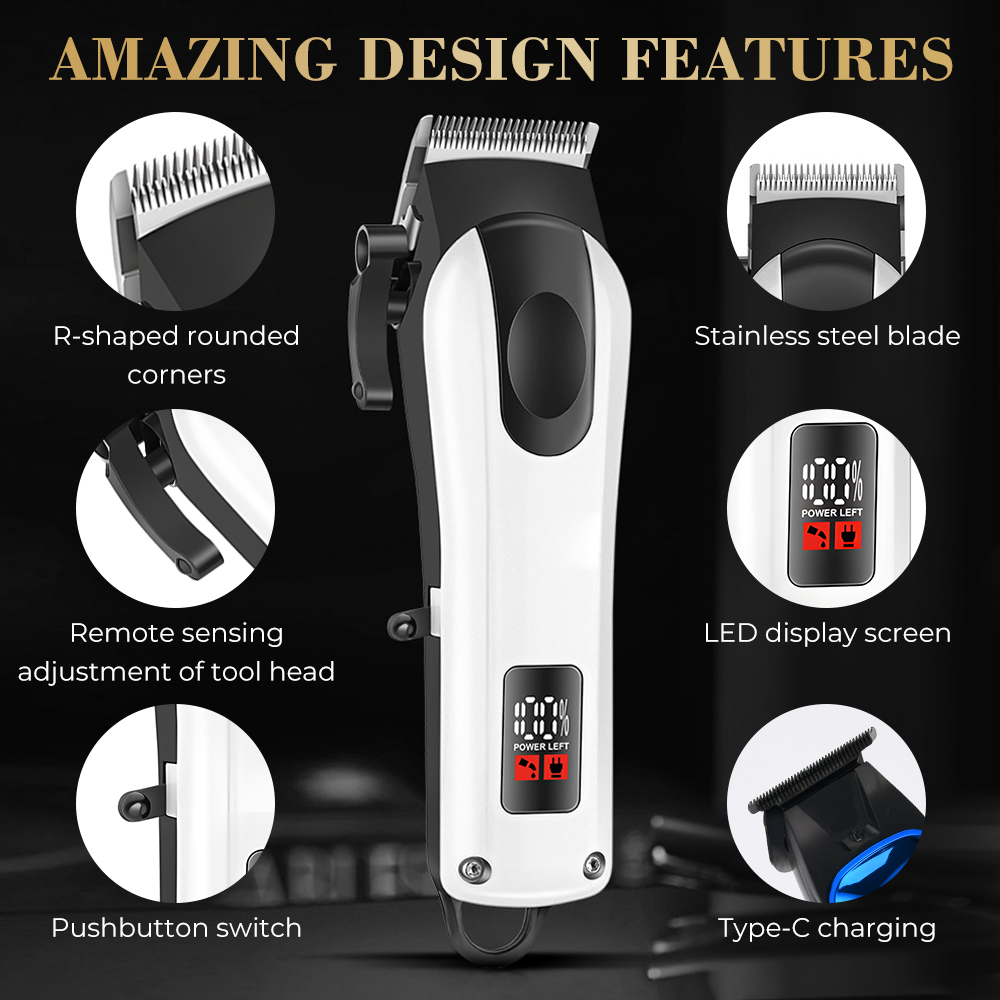 Barber Combo Electric Shaver Rechargeable 1500mAh Professional Hair Cipper Trimmer for Men