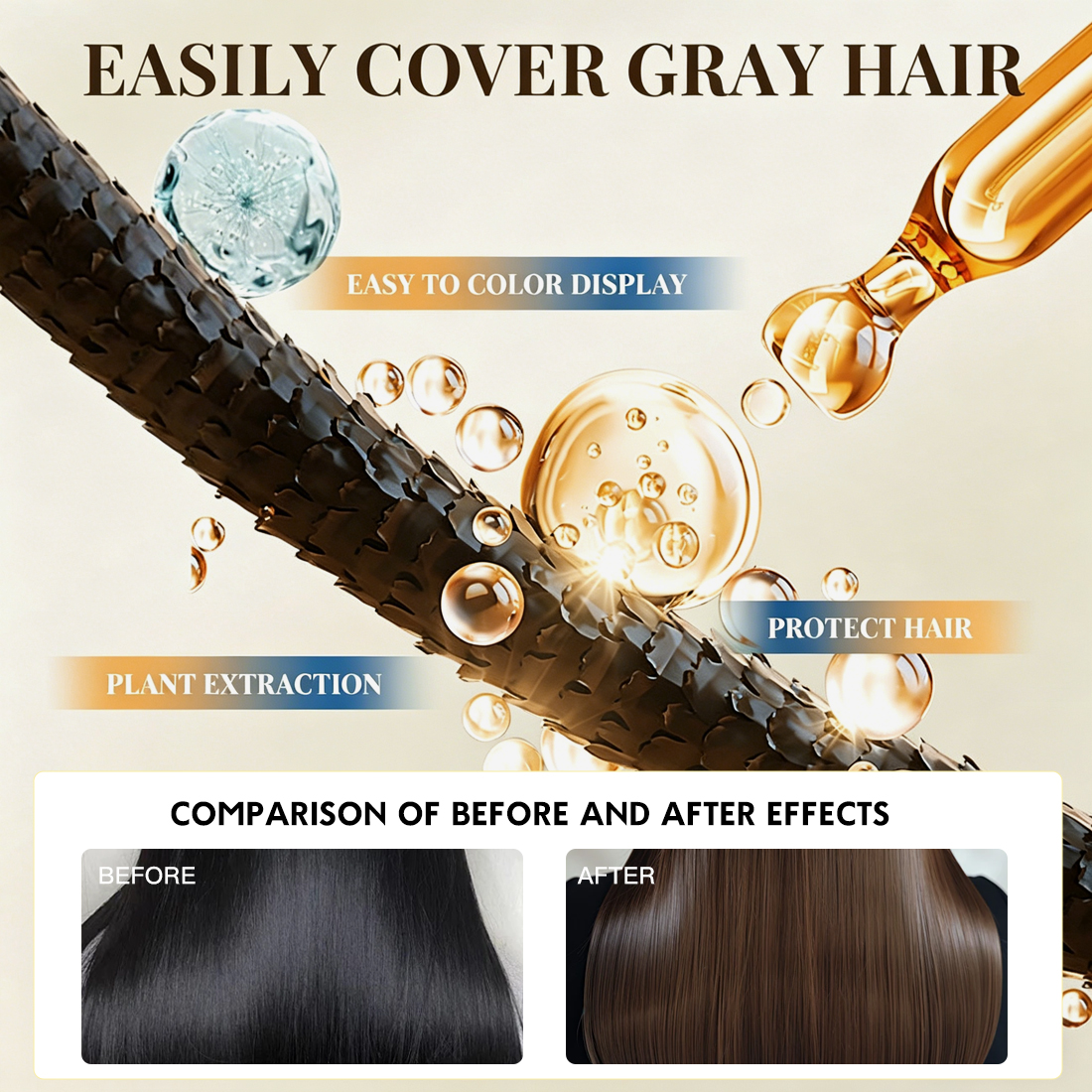 Hot Sale Black Darkening Hair Shampoo Natural Hair Coloring Shampoo for Hair Salon Products