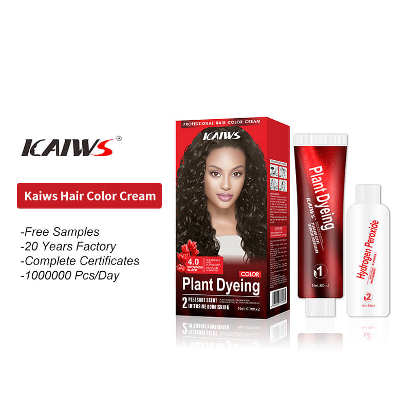 Kaiws Best Professional Organic Natural Hair Dye Cream Permanent Hair Colour for Salon