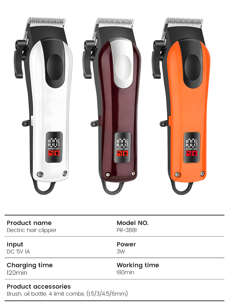 Barber Combo Electric Shaver Rechargeable 1500mAh Professional Hair Cipper Trimmer for Men
