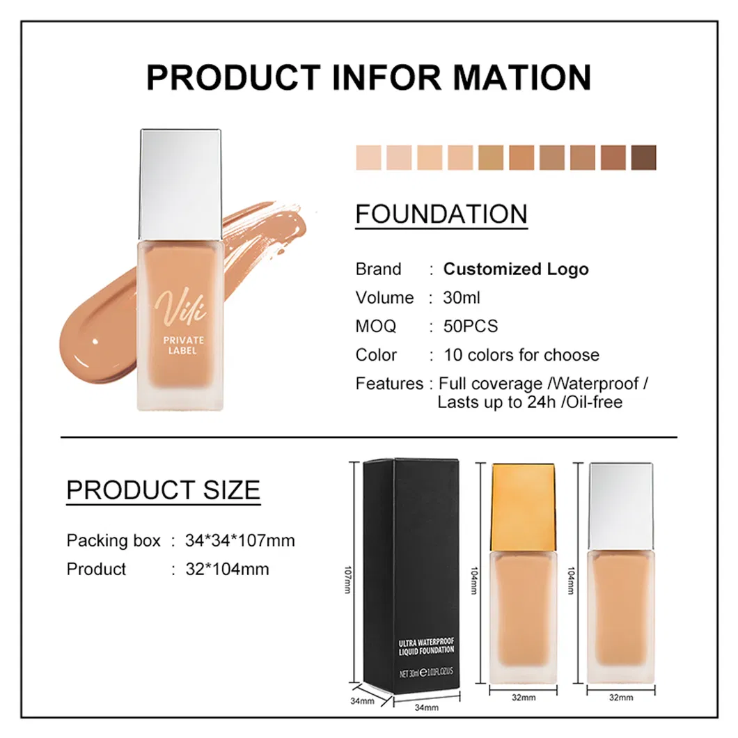 OEM Custom Logo Daily Makeup Foundation Customized Cosmetics