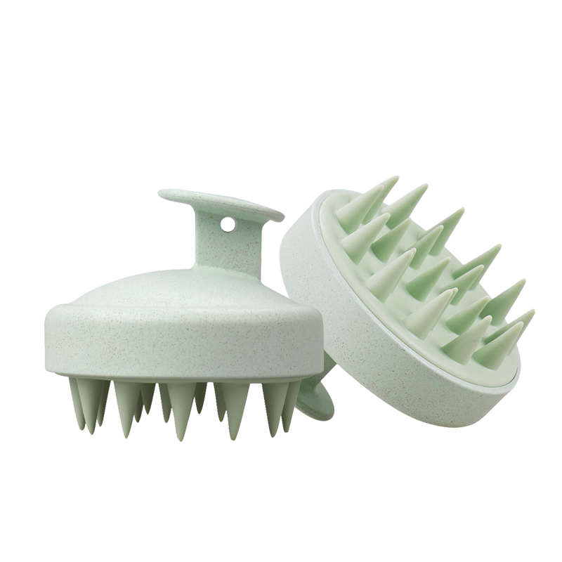 Scalp Massage Hair Care Products Biodegradable Wheat Straw Silicone Head Scalp Brush Massage Comb Hair Brush
