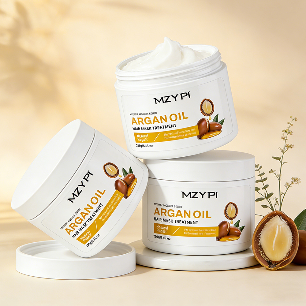 OEM Wheat Protein Organic Hair Cream 2-IN-1 Argan Oil Herbal Moroccan Nourishing Hair Mask Treatment Color-Protection For Hair
