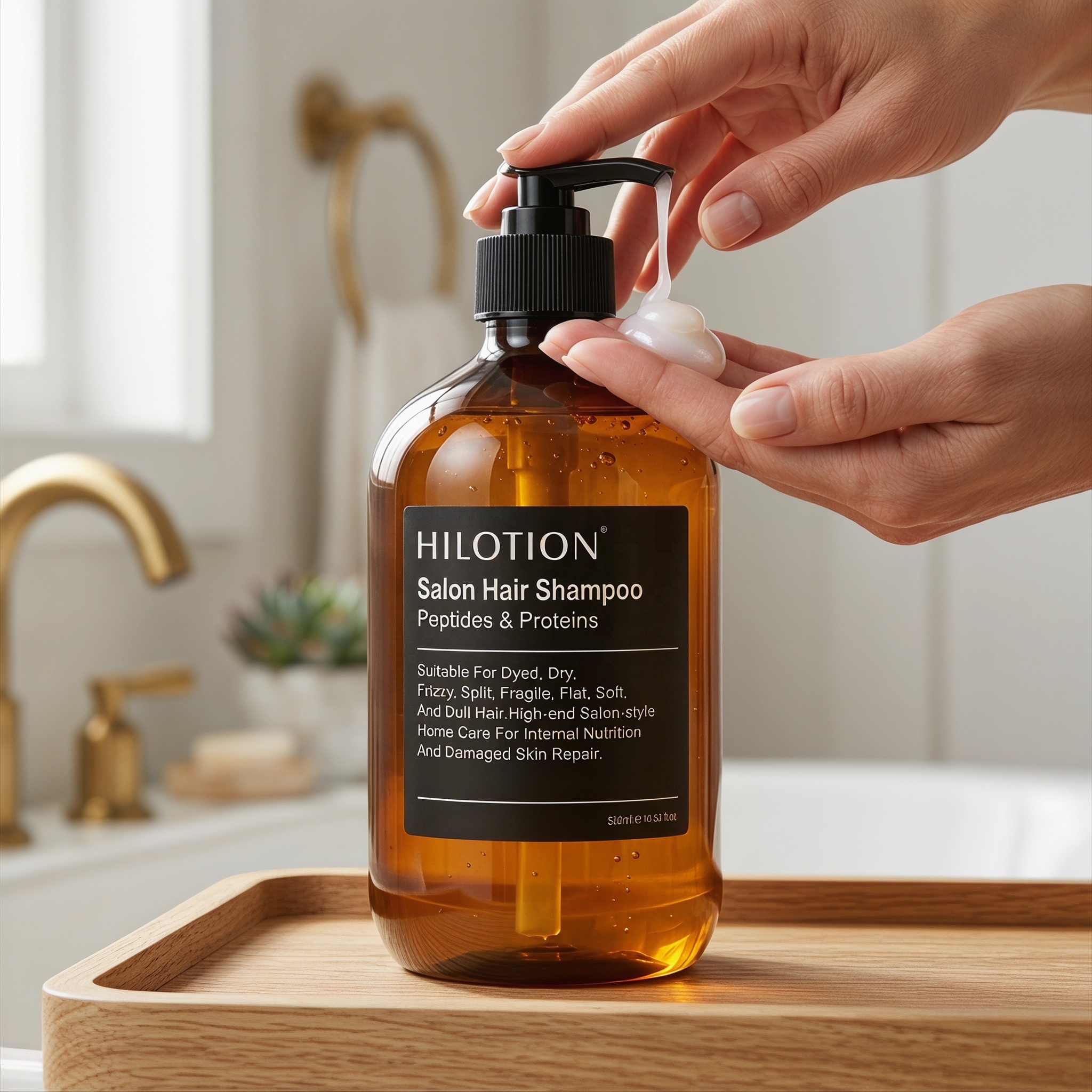Hilotion Salon Peptide Clarifying Hair Shampoo Gentle Exfoliating Scalp Shampoo Supports Natural Hair Growth by Removing Scalp