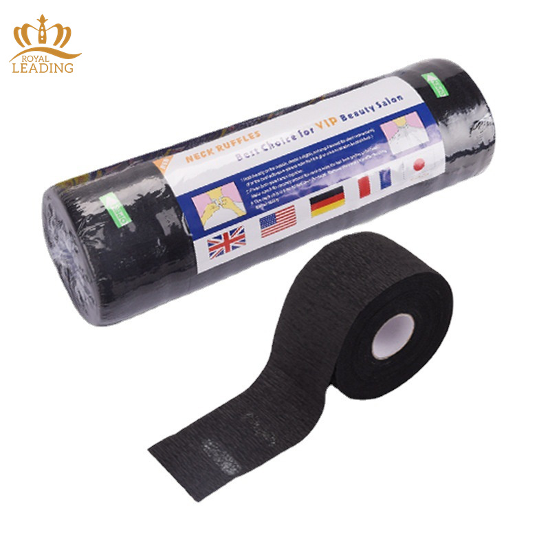 High Quality Barber Supplies Disposable Neck Strips Ruffles Beauty Salon Hairdressing Black Neck Roll Paper