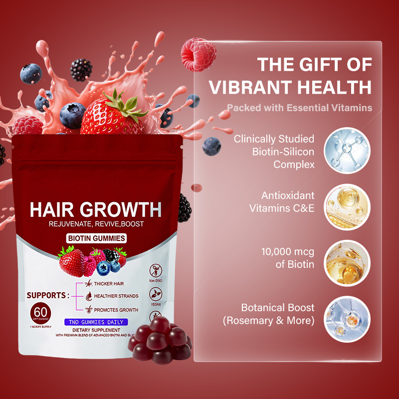 Hair Growth Gummies With Biotin Vitamin C E Supports Healthy Hair Skin &amp; Nail Care Hair Gummies Biotin Gummies