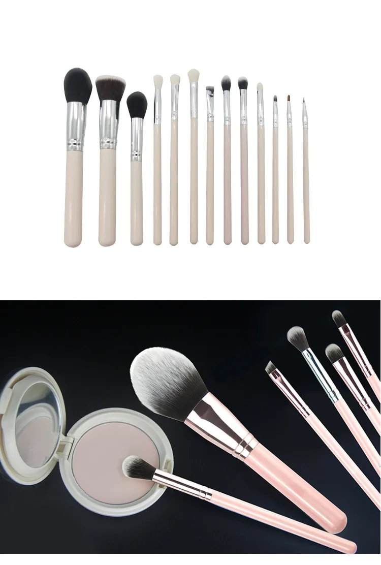 Easily Grasp Powder Brush Sets Makeup Private Label 13 PCS Pink Makeup Brusheshot Sale Products