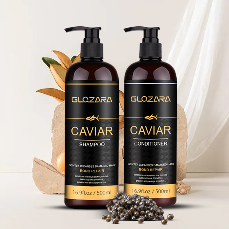Private Label Luxury Salon Hair Care Treatment Caviar Essence Anti Frizzy Hair Deep Sea Caviar Shampoo and Conditioner