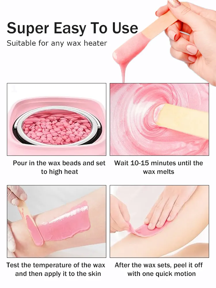 500g White Chocolate Flavored Hard Depilatory Wax Beans for Smooth Gentle Hair Removal Professional Bikini Leg Underarm Waxing Supplies