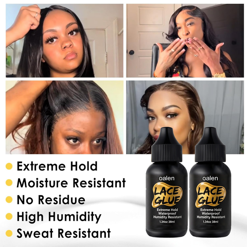 Oalen Invisible Wig Bonding Glue Black Lace Adhesive Water Oil-Resistant for Secure and Natural-Looking Strong Hold Long Lasting