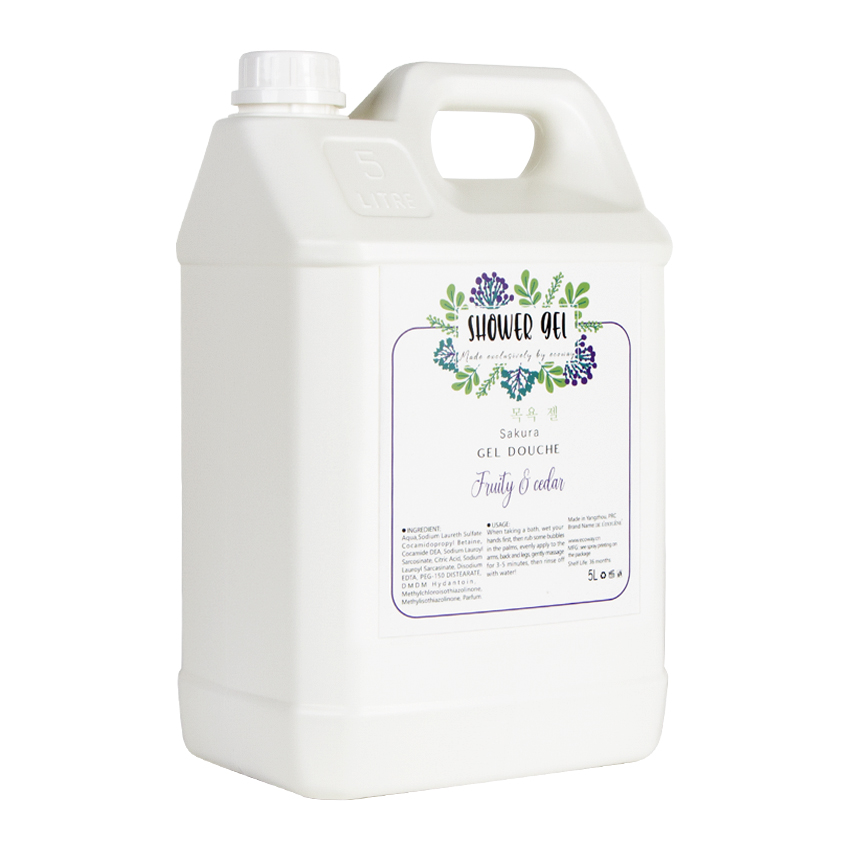ECOWAY Factory Bulk Packing Refreshing Chemical Hair Shampoo Gel 5L HDPE Barrel Concentrated Formula Salon Hotel Use Refill