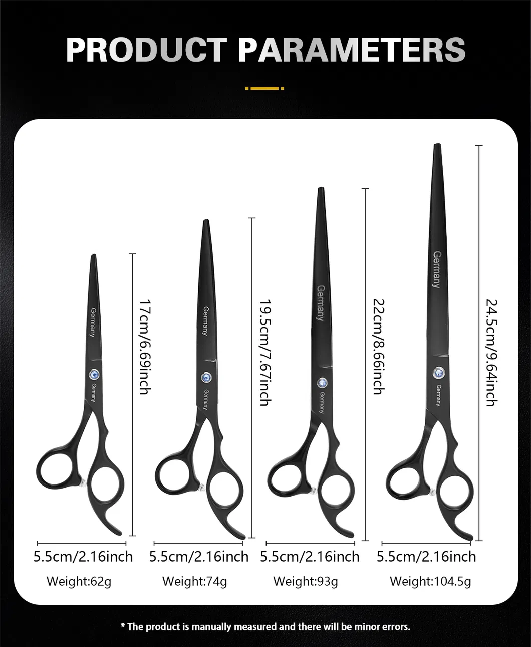 Four Sizes Scissor Black Professional Hairdresser Beauty Products Beauty Instrument
