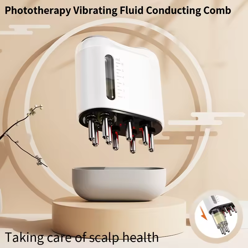 Beauty Equipment Head Electric Oil Applicator Comb Red Light Therapy Anti Hair Loss Hair Growth Device Electric Scalp Massager