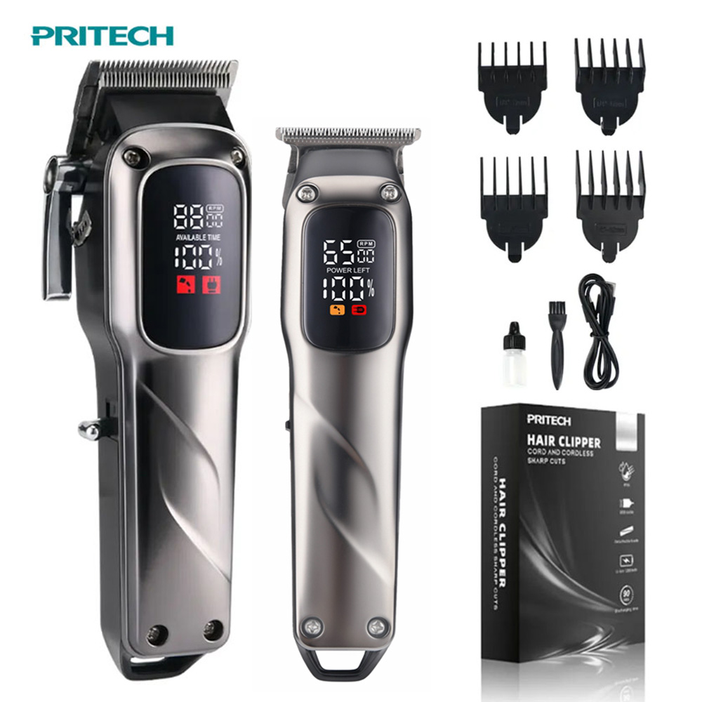 Wholesale Men Barber Hair Clipper Set Chargeable Electric Hair Trimmer Cordless Hair Clipper Professional Hair Cut Machine