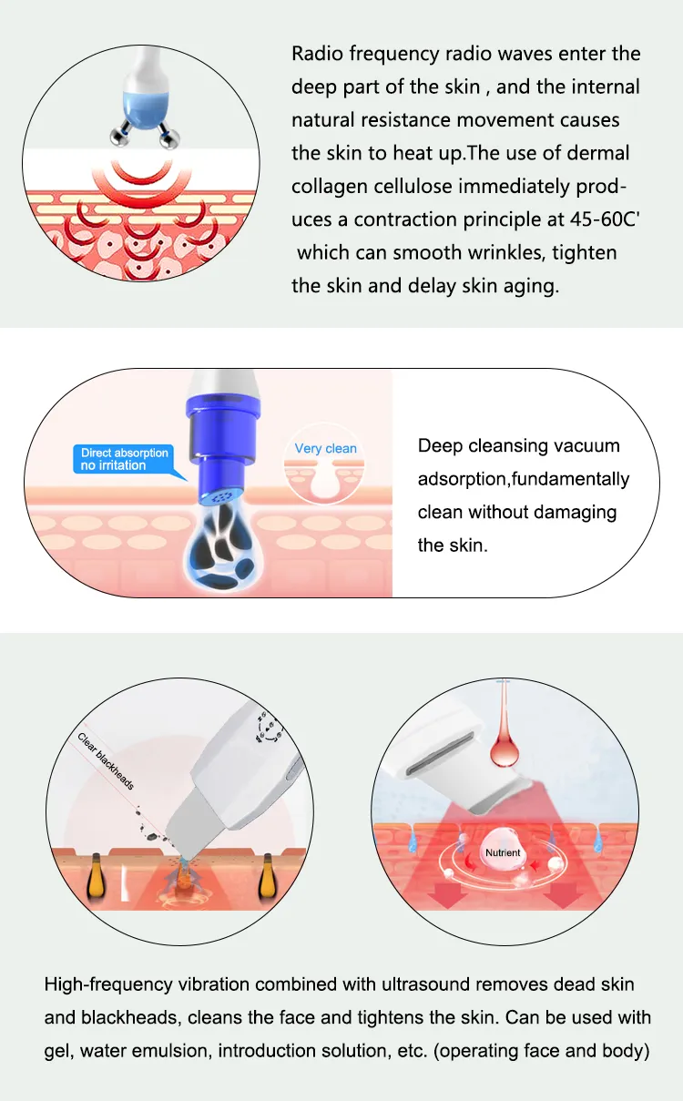Professional 6 in 1 Blackhead Removal Deep Skin Cleaning Face Lifting Facial Microdermabraion Skincare Facial Machine