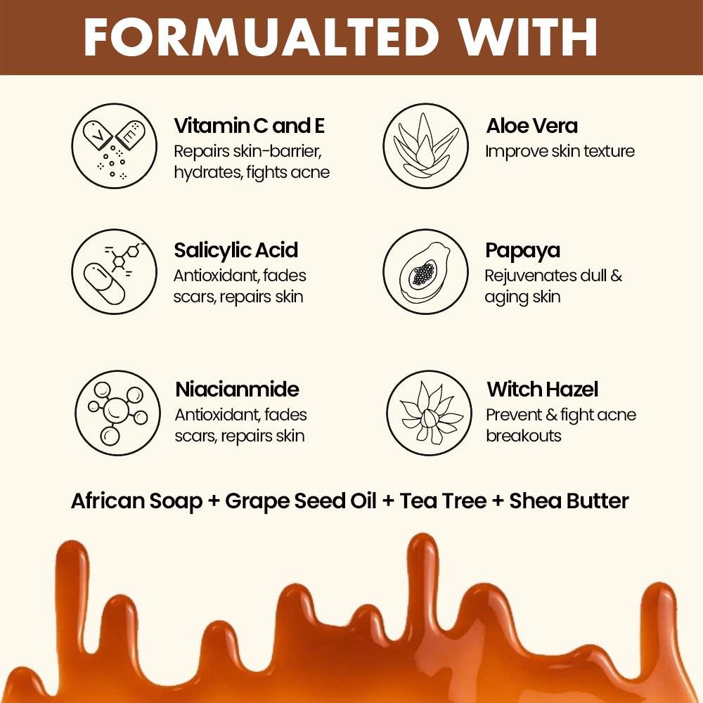 Private Label Caramel Skincare Products Black Skin Brightening Glow Acne Treatment Face Toner Serum Korean Skin Care Set