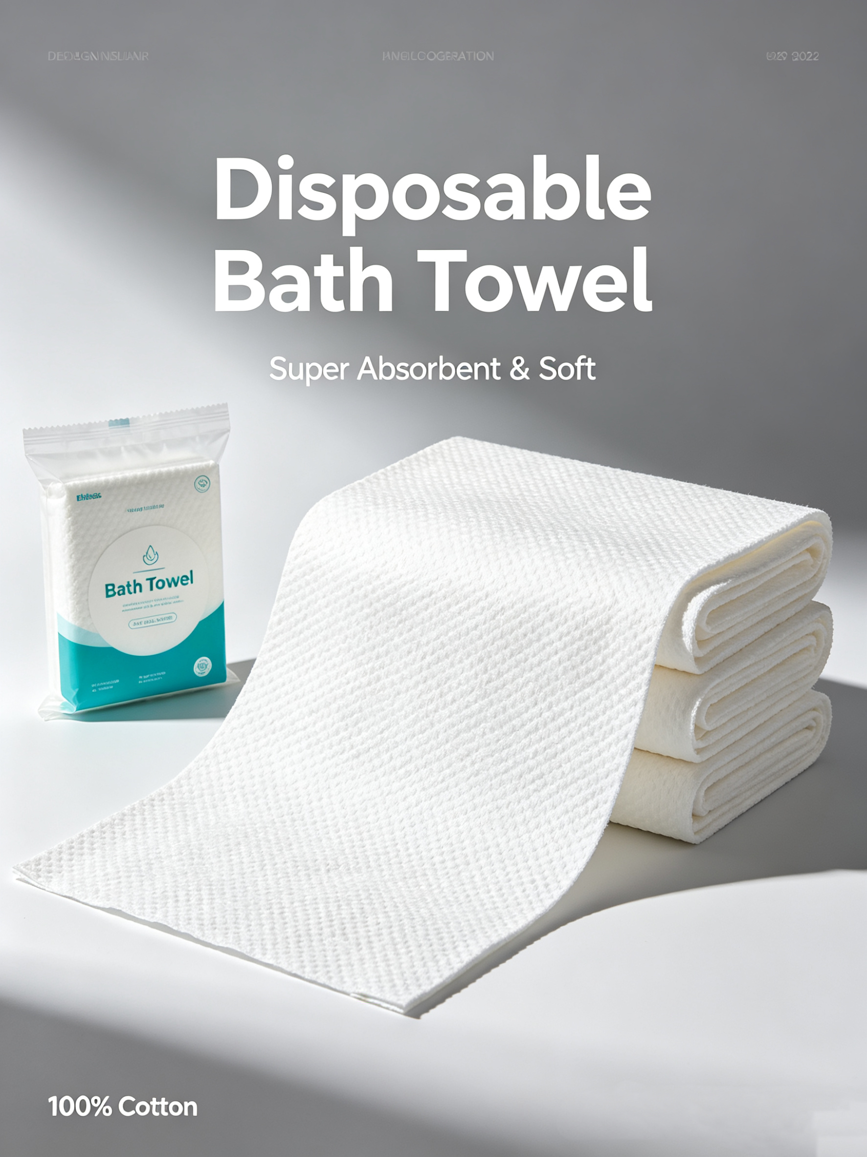 Eco-friendly Disposable Mix Wood Pulp Bath Towel Rectangular Shape 19.0in+ Width &amp; 30.0in+ Length for Beauty Salon One-Time Use