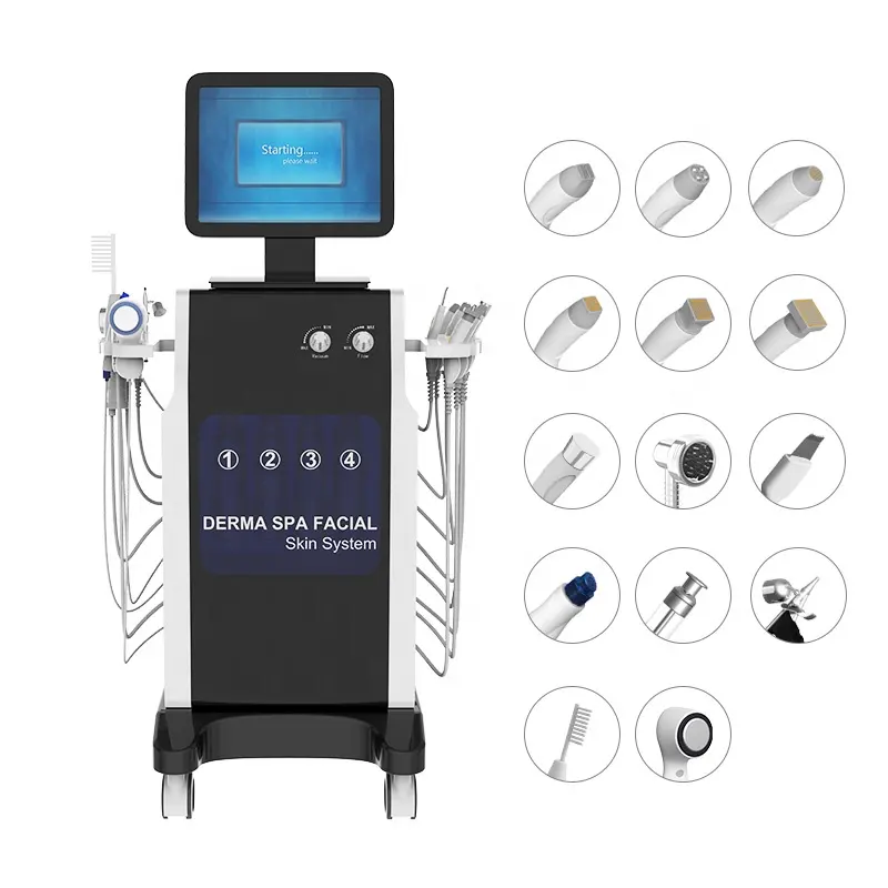 Oxygen Hydra Dermabrasion Skin Cleaning 15 Handles Hydra Machine Wrinkle Removal Professional for Spa and Salon Use