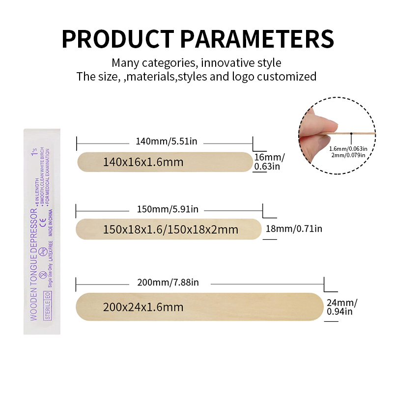 Birch Wooden Tongue Depressor Packed in Bulk Disposable Wooden Waxing Hair Removal Wax Spatulas Wooden Tongue Depressor Tounge Depressor 24mm