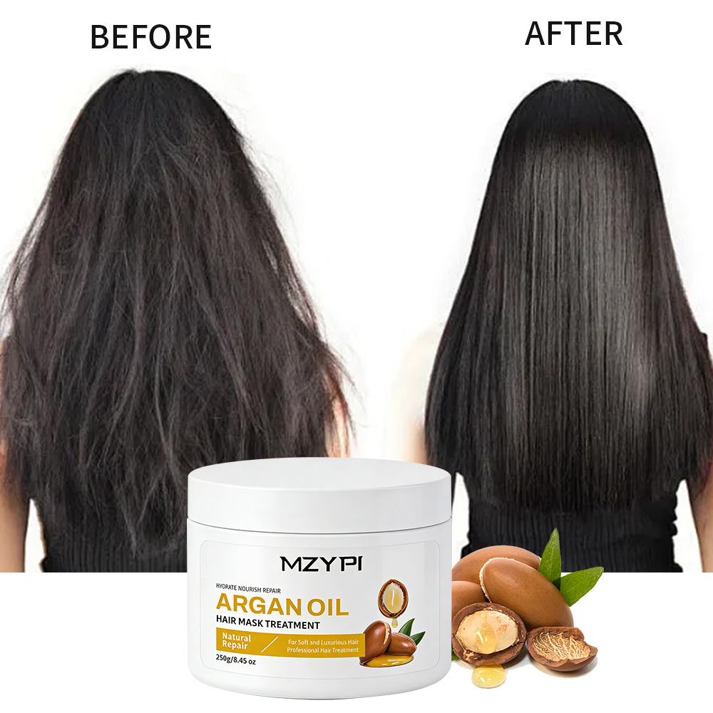 OEM Wheat Protein Organic Hair Cream 2-IN-1 Argan Oil Herbal Moroccan Nourishing Hair Mask Treatment Color-Protection For Hair