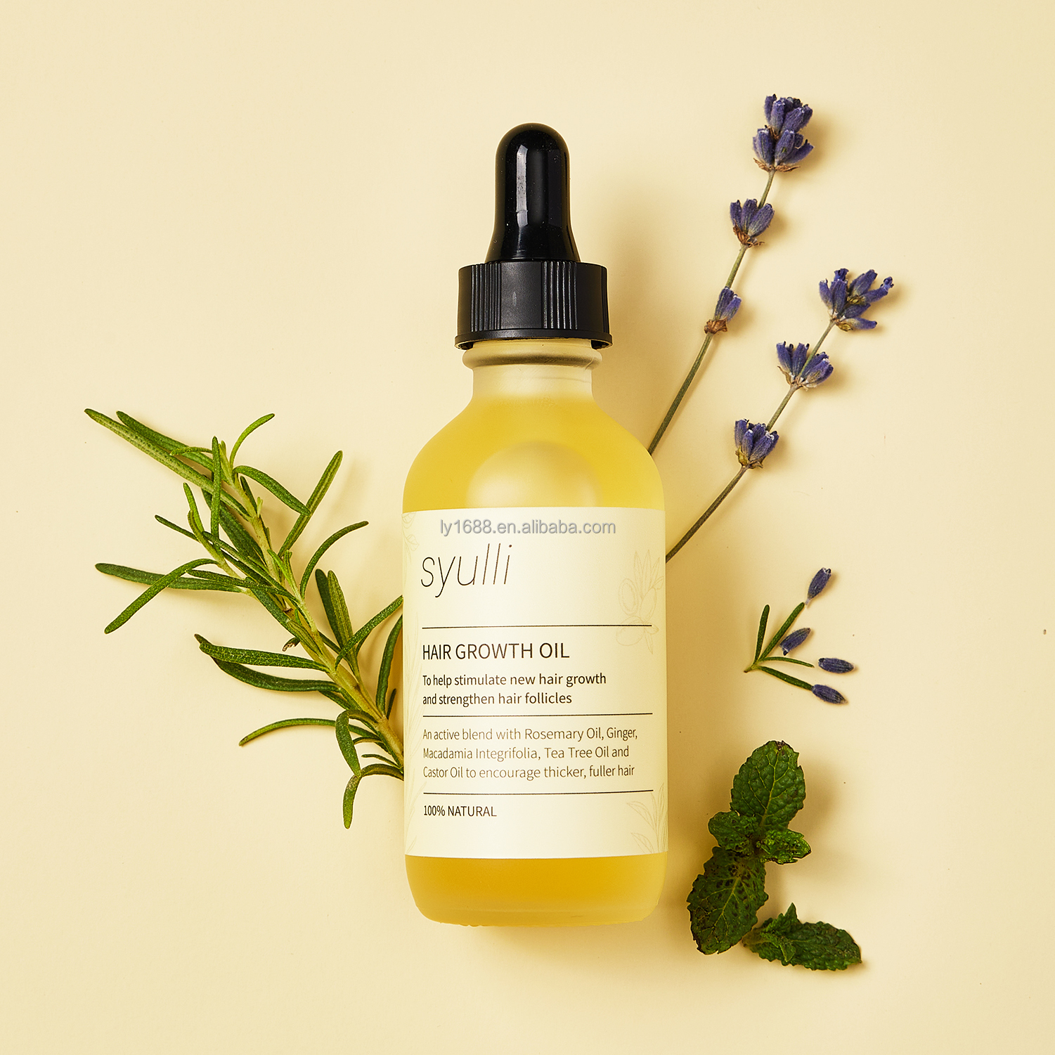 Private Label Natural Rosemary Peppermint Ginger Castor Oil Anti Fall Hair Treatment Serum Hair Growth Oil