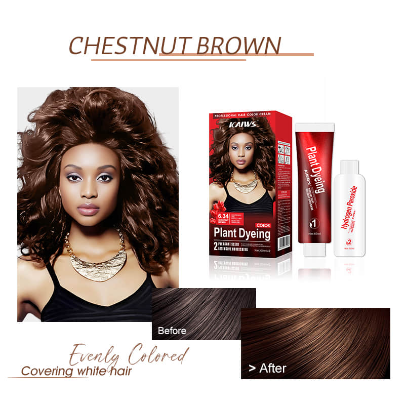 Kaiws Best Professional Organic Natural Hair Dye Cream Permanent Hair Colour for Salon