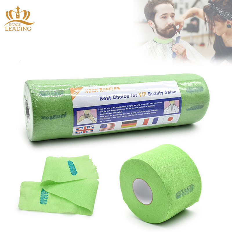 High Quality Barber Supplies Disposable Neck Strips Ruffles Beauty Salon Hairdressing Black Neck Roll Paper