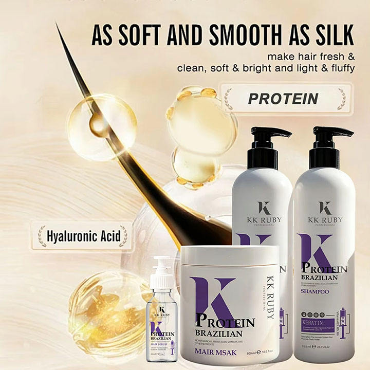 OEM Factory Professional Salon Brazilian Protein Keratin Smoothing Hair Treatment Keratin Anti Dandruff Shampoo Conditioner Set