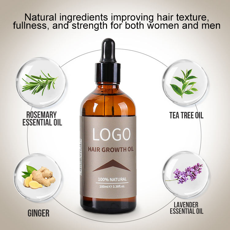 OEM High Quality Fast Hair Growth Oil Private Label Best Rosemary Natural Smoothing Oil Vitamins Hair Growth Care Treatment Oil