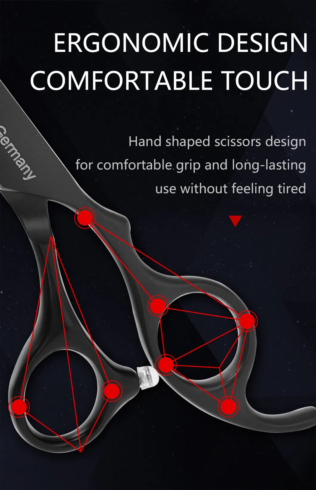Four Sizes Scissor Black Professional Hairdresser Beauty Products Beauty Instrument