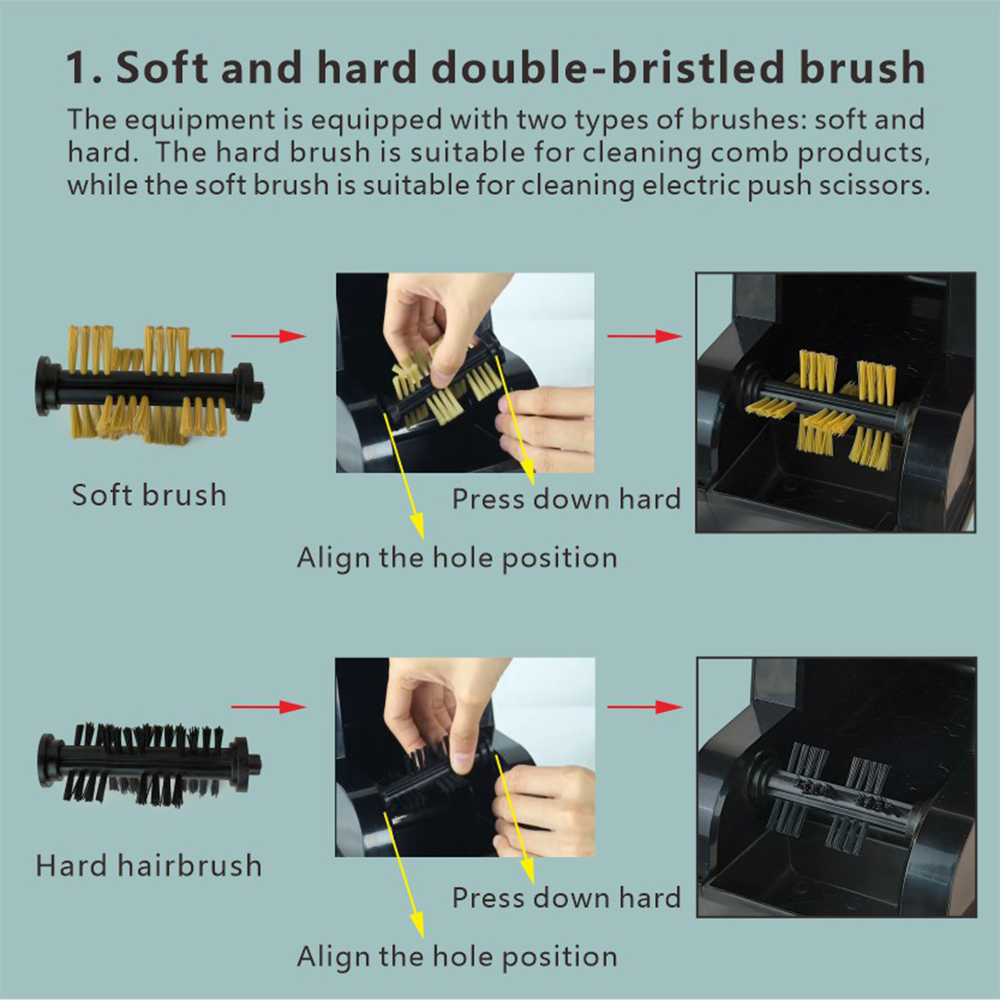Automatic Hair Brush Cleaner Display 2