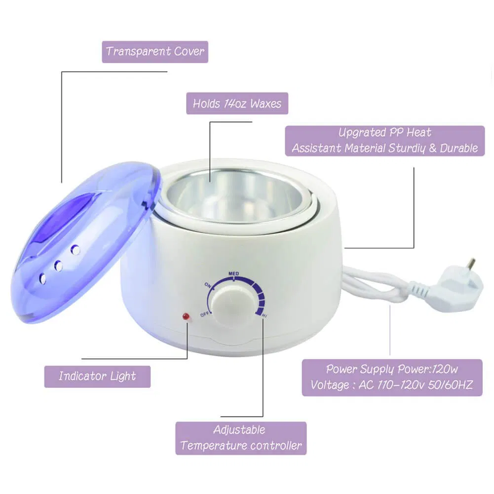Depilatory Waxing Kit Heater for Women Men Coarse Hair Removal with Moisturizing Aloe Formulas Hard Stripless Wax Beads