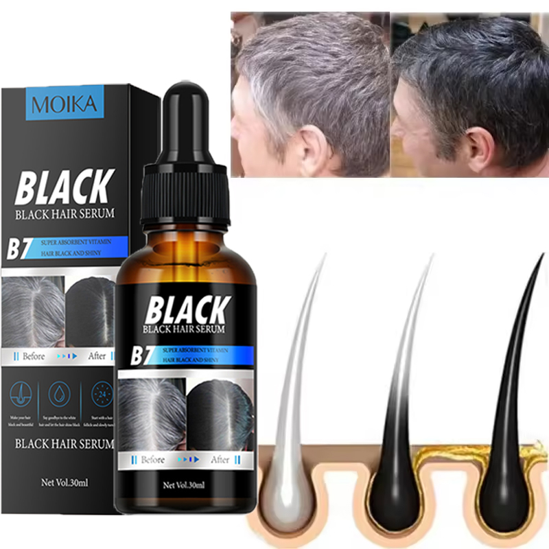 Private Label OEM/ODM Organic Peppermint Rose Coffee Men and Women Hair Treatment Black Hair Serum
