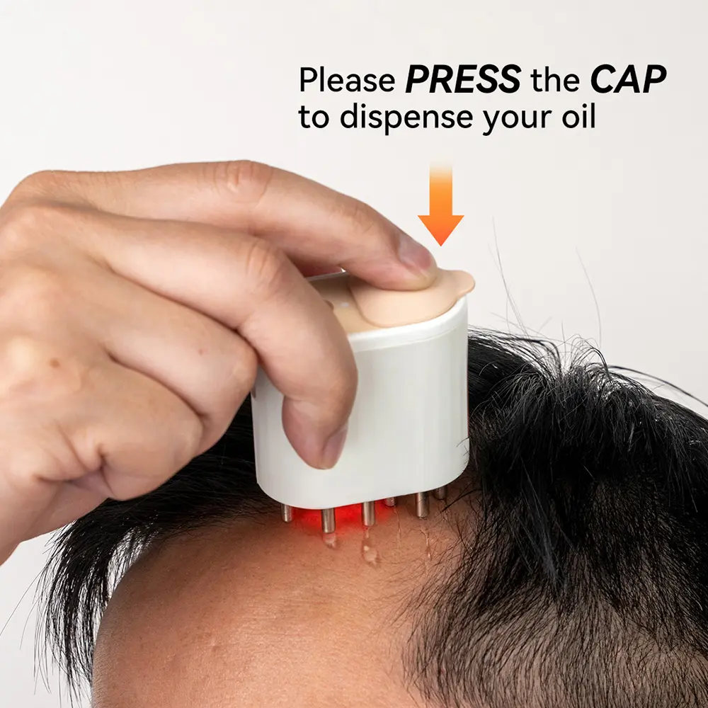 Hot Sale Electric Red Light Scalp Massaging Applicator Plastic Handle Hair Growth Brush Comb Hair Care Anti-Hair Loss Products