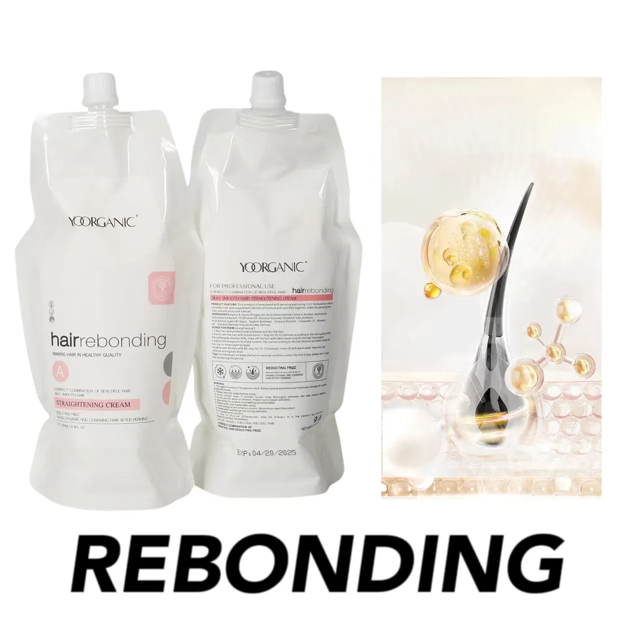 Professional Salon Use Curly Hair Care Products 1000ml*2 Hot Sell Hair Straightening Products