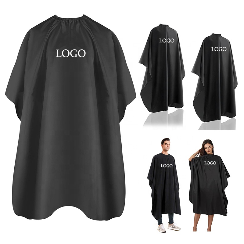 Custom Logo Low Moq Salon Cape Hair Cutting Water Resistant Hairdresser Stylist Barbershop Long Gown Capes Shawl Men Women
