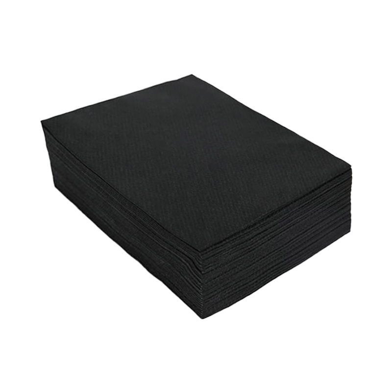 Premium Disposable Nonwoven 100% Biodegradable Black Salon Towels 40x70cm 60gsm 50/Pack Extra Thick Fast Dry for Beauty Spa